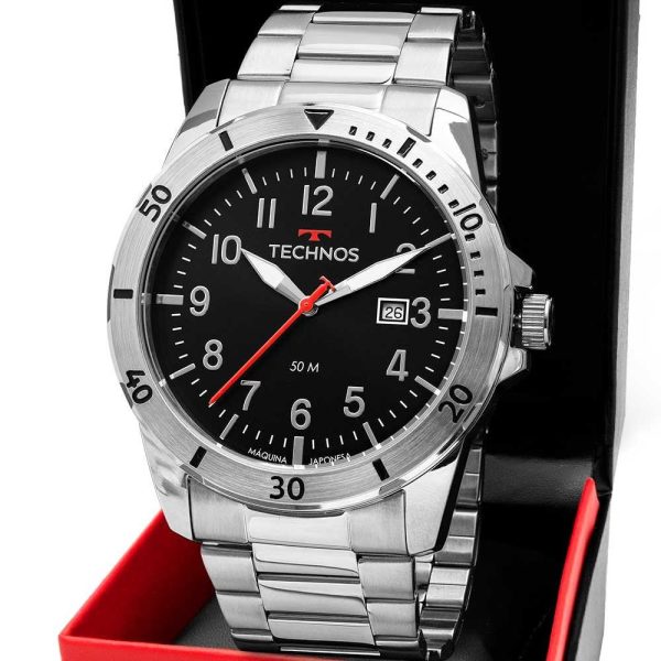 Relógio Technos Masculino Militar fundo Black